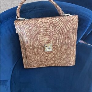 Trouve Brown Snakeskin Satchel